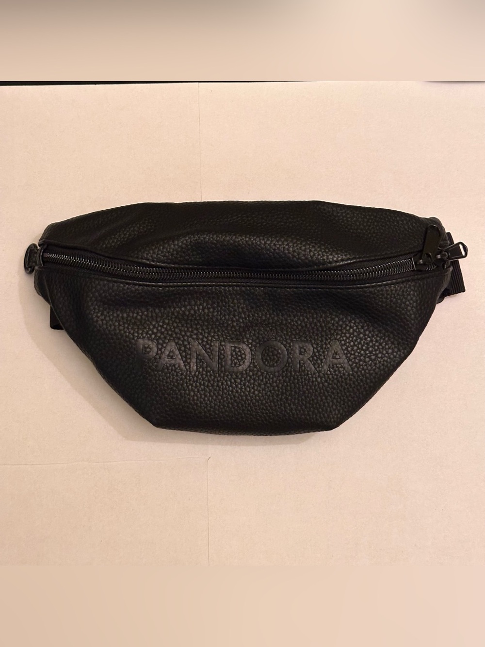 NWT Pandora Black Pebbled Faux Leather Belt Bag Fanny Pack Crossbody